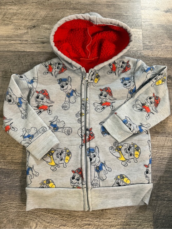 Nickelodeon Other - Nickelodeon Paw Patrol Sherpa Lined Zip Hoodie Jacket Gray Red Toddler Boys 5T